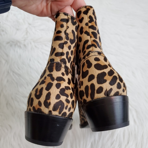 Coach Sz 7 Allen Leopard Calf Hair Booties - Picture 4 of 13